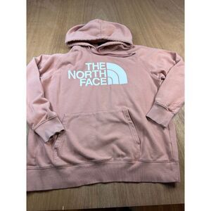 The North Face Women’s Hoodie Large Light Peach Pullover Logo Sweatshirt